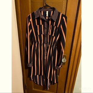 Long sleeve button down dress